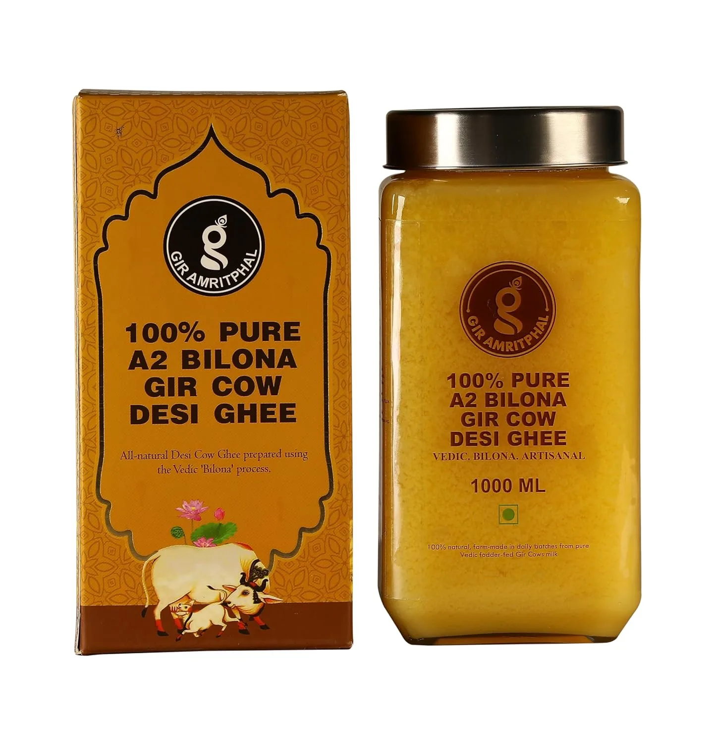 A2 Pure Desi Gir Cow Ghee Vedic Bilona Method 1000 ML Combo Pack of 2 - Image 3