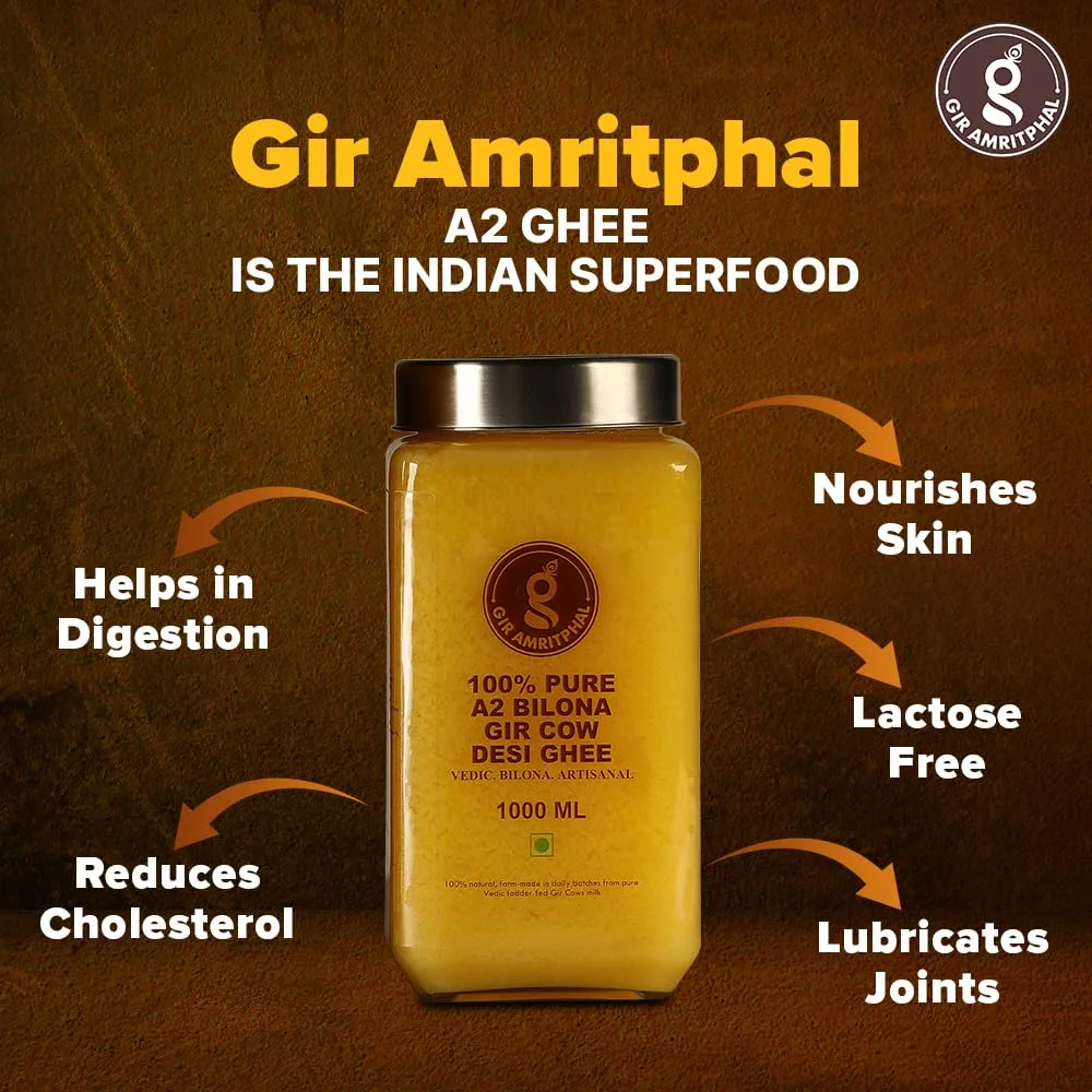 A2 Pure Desi Gir Cow Ghee Vedic Bilona Method 1000 ML Combo Pack of 2 - Image 4