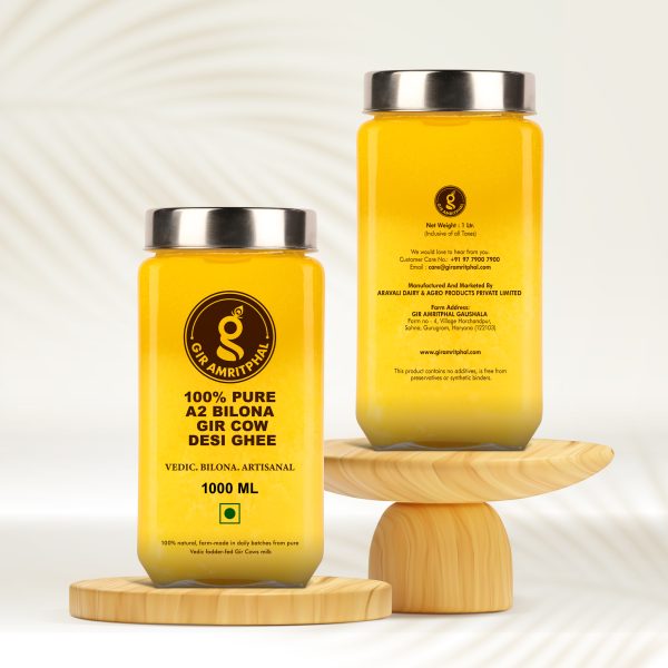 A2 Pure Desi Gir Cow Ghee Vedic Bilona Method 1000 ML - Image 3
