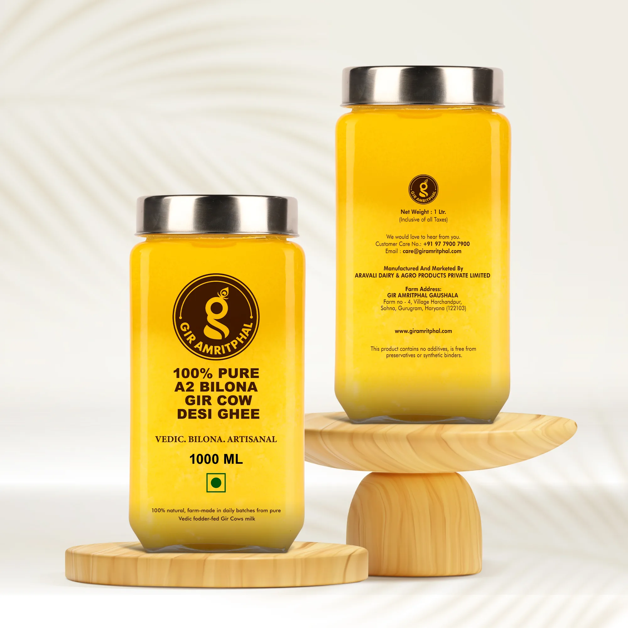 A2 Pure Desi Gir Cow Ghee Vedic Bilona Method 1000 ML Combo Pack of 2 - Image 2