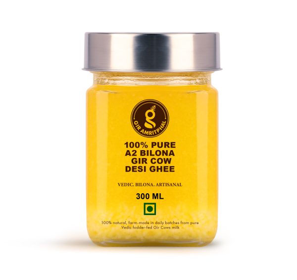 A2 Pure Desi Gir Cow Ghee Vedic Bilona Method 300 ML