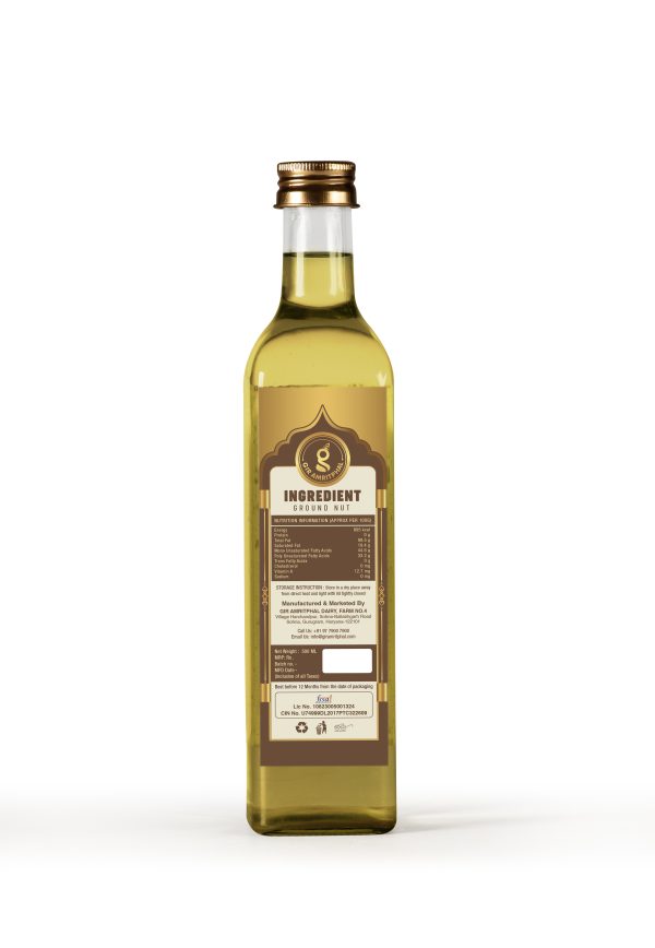 Kachi Ghani Cold Pressed Ground Nut Oil 500ML - Image 2