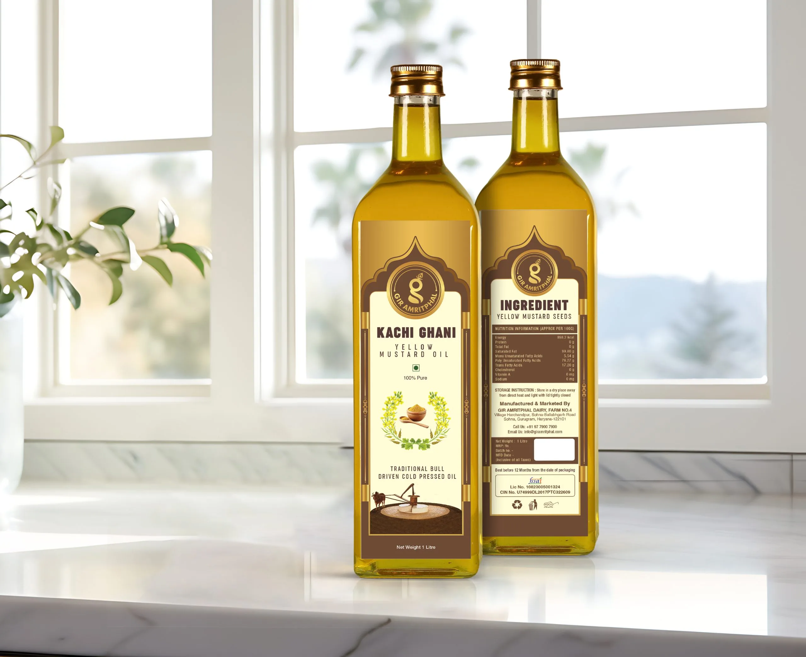 Kachi Ghani Cold Pressed Yellow Mustard Oil 1000ML - Image 3